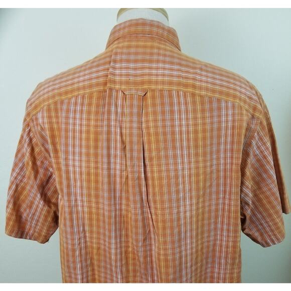 Columbia Sportswear Orange Plaid Button Front Shirt size XL 12921-0405 - Picture 4 of 7